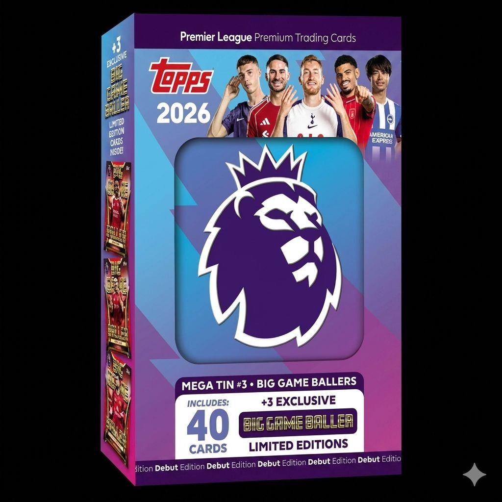 Topps Premier League 2026 – Debut Edition – Mega Tin 3 (Big Game Baller)