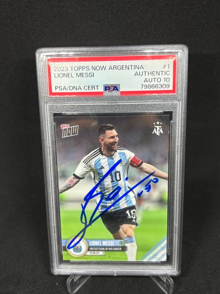 Lionel Messi - Topps NOW- Handsigned AUTO- PSA 10