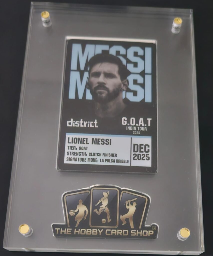 Messi Tour of India Metallic Card in Acrylic Frame