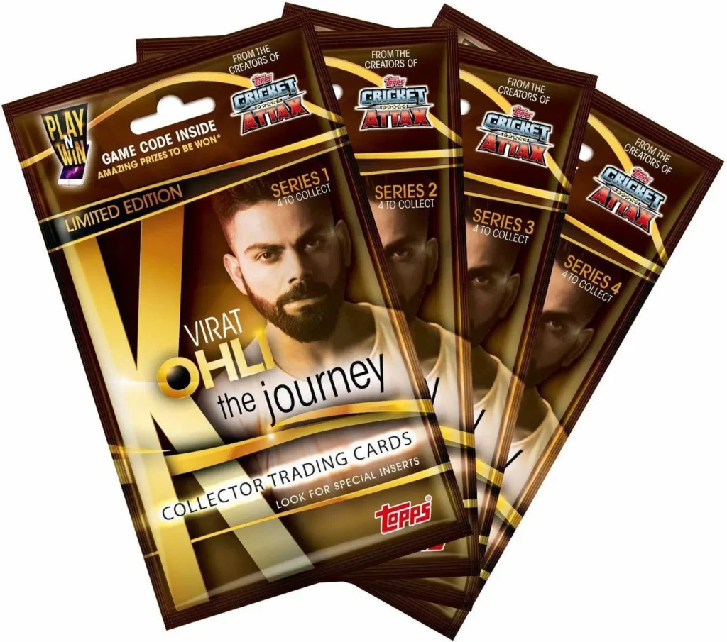 Virat Kohli The Journey- Collectors Trading Cards (Random 1 Pack out of 4 series)